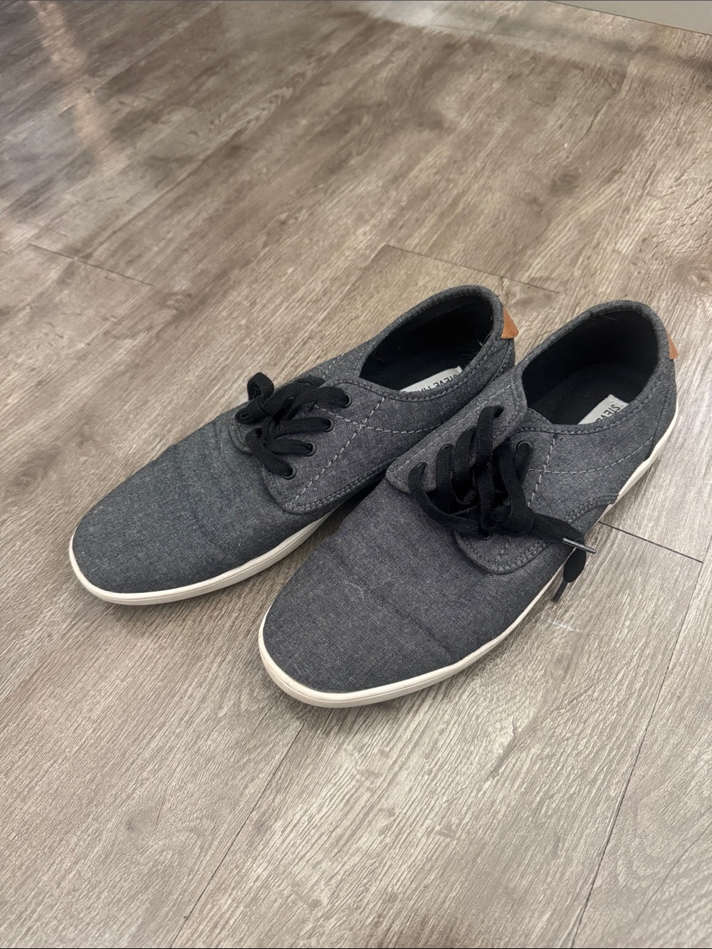 Steve Madden Men's Charcoal Gray Canvas Lace-Up Sneakers